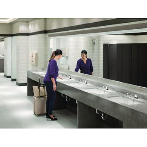 Rubbermaid Commercial TC OneShot Dispenser, 1,600 mL, 6.8 x 9.8 x 13.8, Polished Chrome/Black (401310)