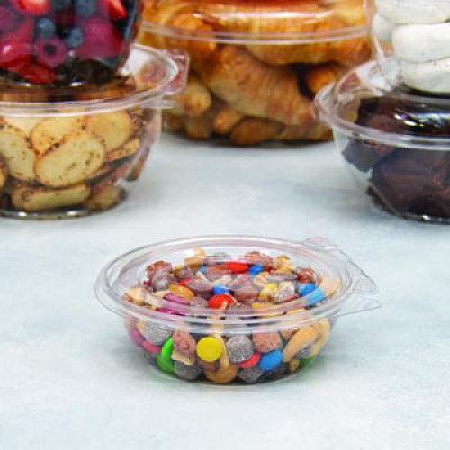 Dart SafeSeal Tamper-Resistant, Tamper-Evident Bowls with Flat Lid, 8 oz, 5.5" Diameter x 1.7" h, Clear, Plastic, 240/Carton (CTR8BF)