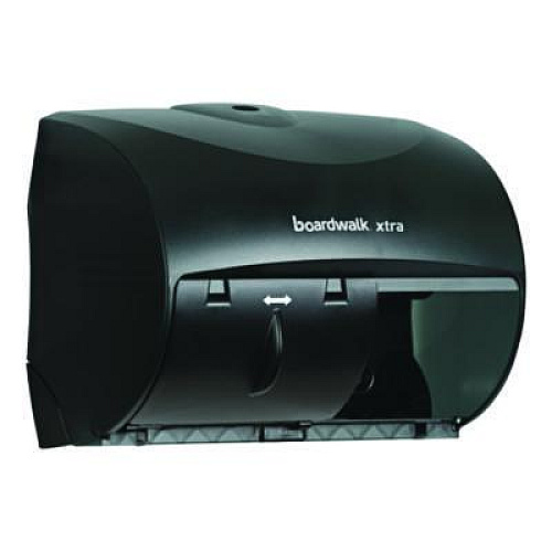 Boardwalk Xtra Twin-Roll Controlled Bath Tissue Dispenser, 11.13 x 7.38 x 8.88, Translucent Black (47GREEN)