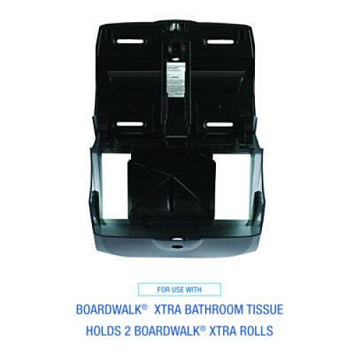 Boardwalk Xtra Twin-Roll Controlled Bath Tissue Dispenser, 11.13 x 7.38 x 8.88, Translucent Black (47GREEN)