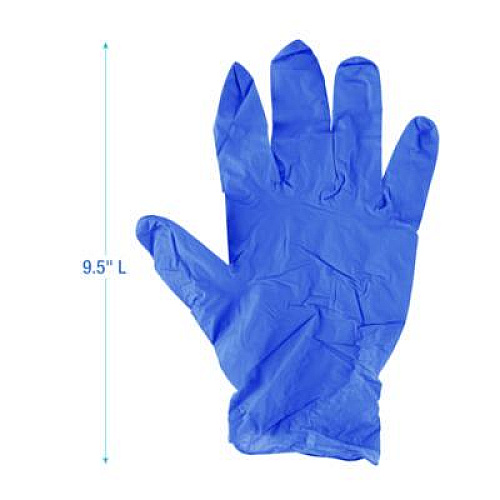 Boardwalk 380 Series Disposable General-Purpose Nitrile Gloves, Powder-Free, Large, 4 mil Thick, 9.5" Long, Blue, 100/Box (380LBXA)