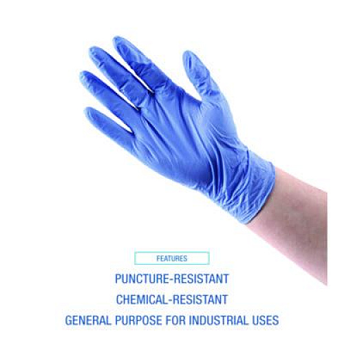 Boardwalk 380 Series Disposable General-Purpose Nitrile Gloves, Powder-Free, Large, 4 mil Thick, 9.5" Long, Blue, 100/Box, 10 Boxes/CT (380LCTA)