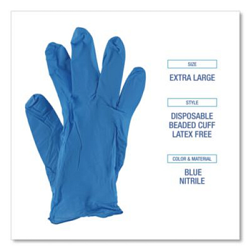 Boardwalk 395 Series Disposable General-Purpose Nitrile Gloves, Powder-Free, X-Large, 5 mil Thick, 9.5" Long, Blue, 100/BX, 10 BX/CT (395XLCTA)