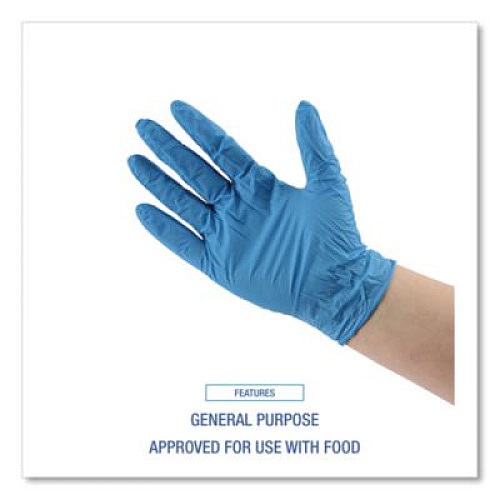 Boardwalk 395 Series Disposable General-Purpose Nitrile Gloves, Powder-Free, X-Large, 5 mil Thick, 9.5" Long, Blue, 100/BX, 10 BX/CT (395XLCTA)