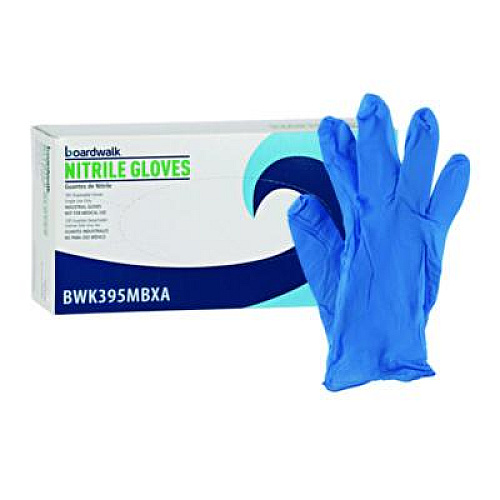 Boardwalk 395 Series Disposable General-Purpose Nitrile Gloves, Powder-Free, Medium, 5 mil Thick, 9.5" Long, Blue, 100/Box, 10 Boxes/CT (395MCTA)