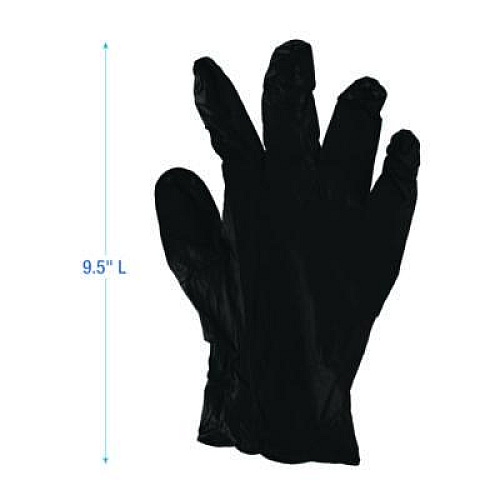 Boardwalk 396 Series Disposable General-Purpose Nitrile Gloves, Powder-Free, X-Large, 4.4 mil Thick, 9.5" Long, Black, 100/Box (396XLBXA)