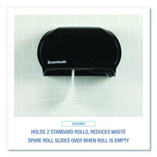 Boardwalk Standard Twin Toilet Tissue Dispenser, 13 x 6.75 x 8.75, Black (1502)