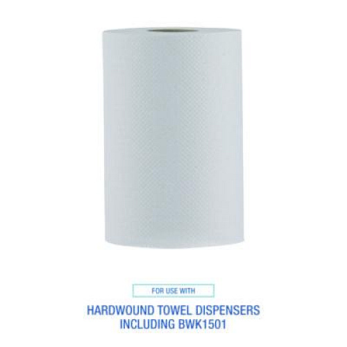 Boardwalk Hardwound Paper Towels, Nonperforated, 1-Ply, 8" x 350 ft, White, 12 Rolls/Carton (6250)