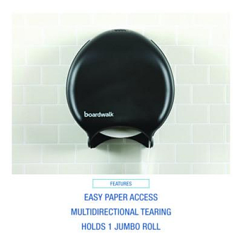 Boardwalk Single Jumbo Toilet Tissue Dispenser, 11 x 6.25 x 12.25, Black (1519)