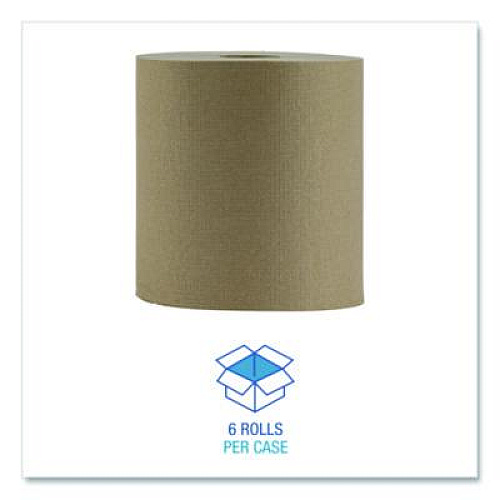 Boardwalk Hardwound Paper Towels, Nonperforated, 1-Ply, 8" x 800 ft, Natural, 6 Rolls/Carton (6256)