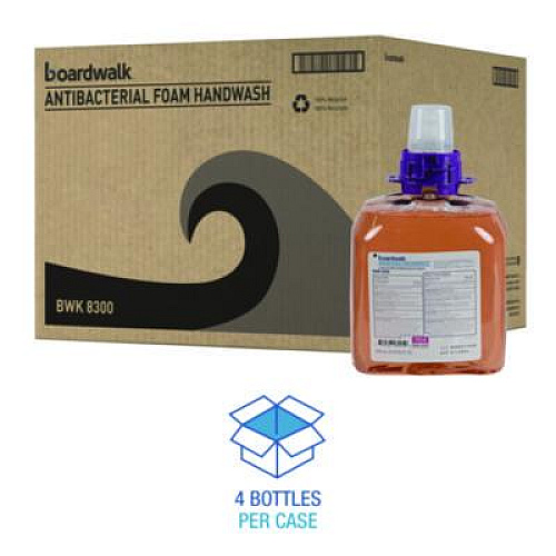 Boardwalk Foam Antibacterial Handwash, Fresh Fruit Scent, 1,250 mL Refill, 4/Carton (8300)