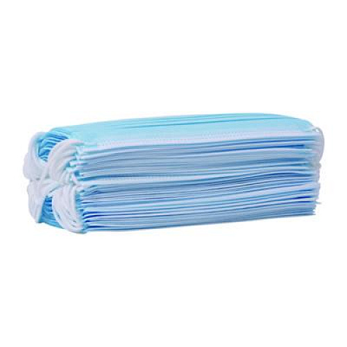 Boardwalk Three-Ply General Use Face Mask, Polypropylene, One Size Fits Most, Blue, 50/Box (MS2000BX)