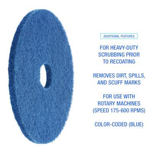 Boardwalk Scrubbing Floor Pads, 17" Diameter, Blue, 5/Carton (4017BLU)