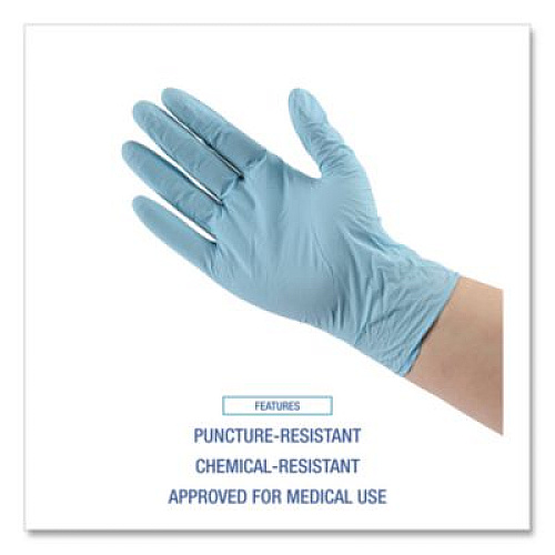 Boardwalk Disposable Examination Nitrile Gloves, Powder-Free, Large, 5 mil Thick, 9.5" Long, Blue, 100/Box, 10 Boxes/Carton (382LCTA)