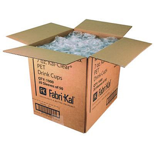 Fabri-Kal Kal-Clear PET Cold Drink Cups, 7 oz, Plastic, Clear, 1,000/Carton (KC7)