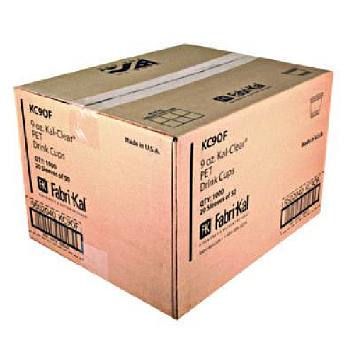 Fabri-Kal Kal-Clear PET Cold Drink Cups, Old-Fashioned Glass, 9 oz, Plastic, Clear, 50/Sleeve, 20 Sleeves/Carton (KC9OF)
