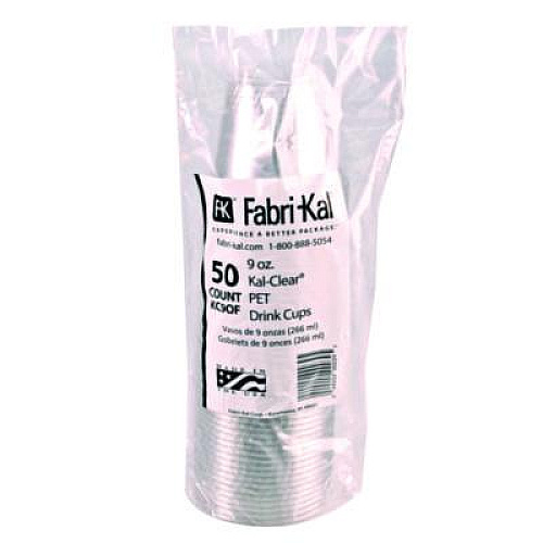 Fabri-Kal Kal-Clear PET Cold Drink Cups, Old-Fashioned Glass, 9 oz, Plastic, Clear, 50/Sleeve, 20 Sleeves/Carton (KC9OF)