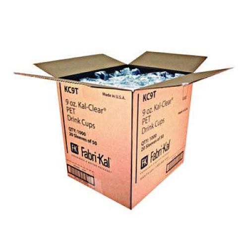 Fabri-Kal Kal-Clear True PET Cold Drink Cups, 9 oz, Plastic, Clear, 50/Bag, 20 Bags/Carton (KC9T)