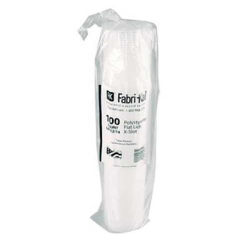 Fabri-Kal Kal-Clear/Nexclear Drink Cup Lids, Flat, X-Style Straw Slot, Fits 12 oz to 14 oz Cold Cups, Plastic, Translucent, 1,000/CT (LRK1214)