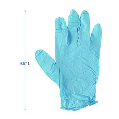 Boardwalk Disposable Examination Nitrile Gloves, Powder-Free, Medium, 5 mil Thick, 9.5" Long, Blue, 100/Box (382MBXA)