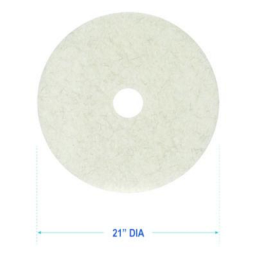 Boardwalk Natural Burnishing Floor Pads, 21" Diameter, White, 5/Carton (4021NAT)
