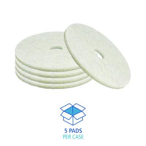 Boardwalk Natural Burnishing Floor Pads, 21" Diameter, White, 5/Carton (4021NAT)