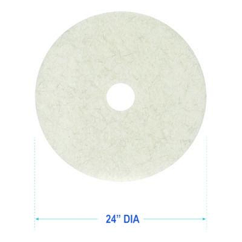 Boardwalk Natural Burnishing Floor Pads, 24" Diameter, White, 5/Carton (4024NAT)