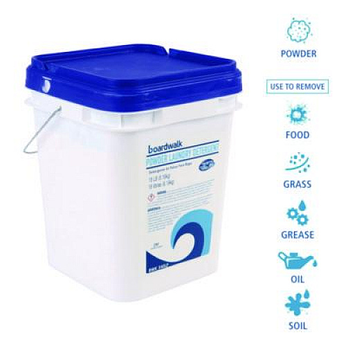Boardwalk Powder Laundry Detergent, Low Foam, Crisp Clean Scent, 18 lb Pail (340LP)