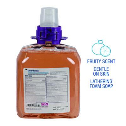 Boardwalk Foam Antibacterial Handwash, Fresh Fruit Scent, 1,250 mL Refill, 4/Carton (8300)