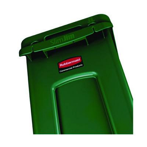 Rubbermaid Commercial Slim Jim Plastic Recycling Container with Venting Channels, 23 gal, Plastic,  Green (354007GN)