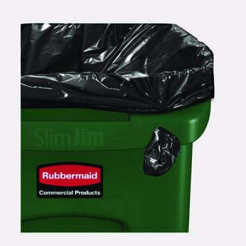 Rubbermaid Commercial Slim Jim Plastic Recycling Container with Venting Channels, 23 gal, Plastic,  Green (354007GN)