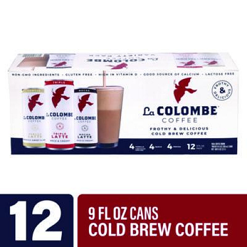 La Colombe Draft Latte Cold Brew, Assorted Flavors, 9 oz Can, 12/Carton (22002272)