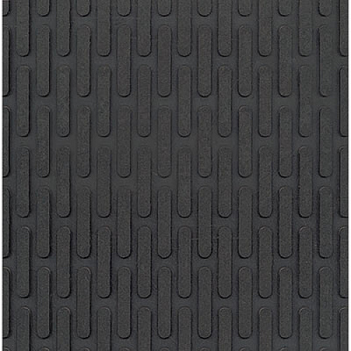 Crown-Tred Indoor/Outdoor Scraper Mat, Black Loop-Twist Ribbed Rubber Surface, 35.5" x 59.5" (TD0035BK)