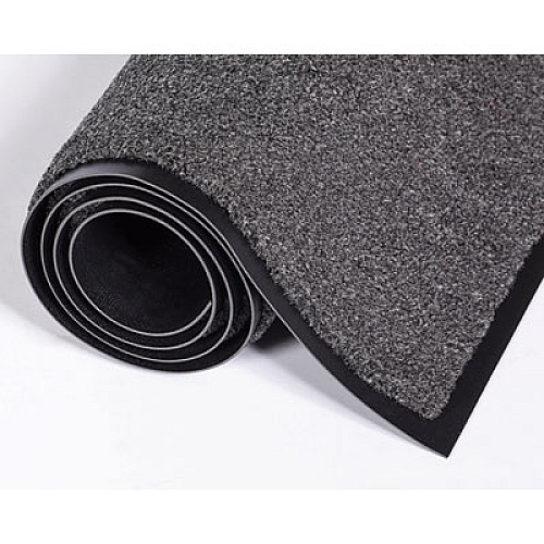 Crown Rely-On Olefin Indoor Wiper Mat, Rectangular, Charcoal Gray Cut Pile Surface, 36" x 10 ft (GS0310CH)