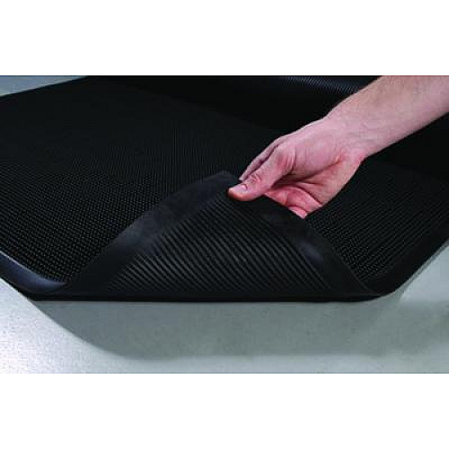 Crown Mat-A-Dor Entrance Scraper Mat, Black Fingertip Textured Rubber Surface, 36" x 72" (MAFG62BK)