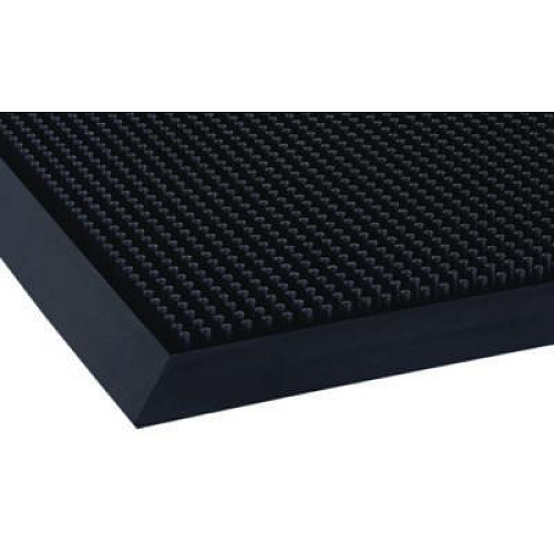 Crown Mat-A-Dor Entrance Scraper Mat, Black Fingertip Textured Rubber Surface, 24" x 32" (MASR42BK)