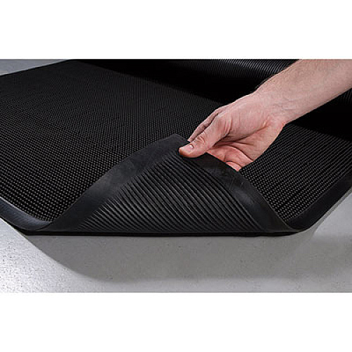 Crown Mat-A-Dor Entrance Scraper Mat, Black Fingertip Textured Rubber Surface, 24" x 32" (MASR42BK)