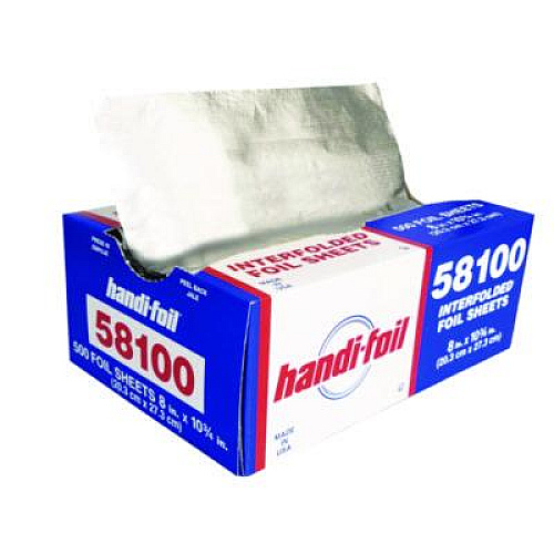 HFA Interfolded Foil Sheets, 55 Gauge, 8 x 10.75, 500/Box, 6 Boxes/Carton (58100)