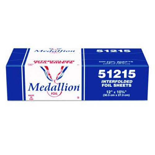 HFA Medallion Interfolded Foil Sheets, 12 x 10.75, 500/Box, 6 Boxes/Carton (51215)
