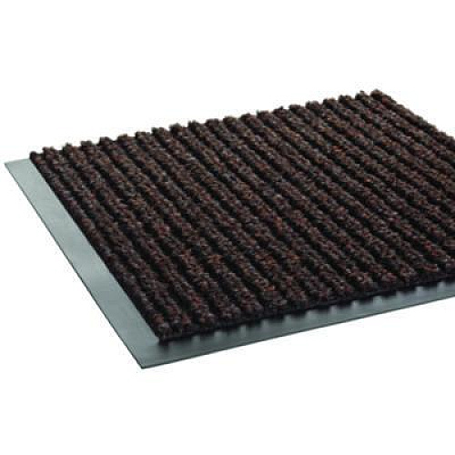 Crown Needle-Rib Wiper/Scraper Mat, Rectangular, Brown Ribbed Surface, 36" x 10 ft (NR0310BR)