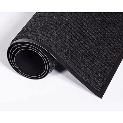 Crown Needle-Rib Wiper/Scraper Mat, Rectangular, Charcoal Gray Ribbed Surface, 36" x 10 ft (NR0310CH)