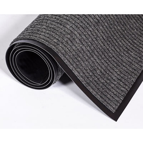Crown Needle-Rib Wiper/Scraper Mat, Rectangular, Gray Ribbed Surface, 36" x 10 ft (NR0310GY)