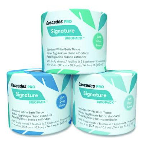 Cascades PRO Signature Bath Tissue, Septic Safe, 2-Ply, White, 400 Sheets/Roll, 24 Rolls/Carton (B710)
