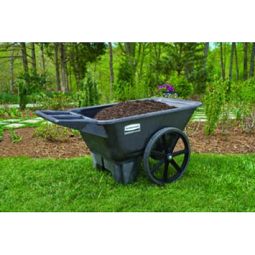 Rubbermaid Commercial Big Wheel Agriculture Wheelbarrow, 300 lb Capacity, 32.75" x 58" x 28.25", Black (5642BLA)