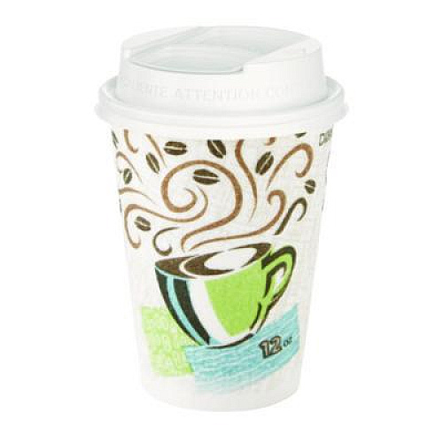 Dixie Smart Top Reclosable Lids for Hot Cups, Fits 10 oz to 20 oz Hot Cups, Plastic, White, 1,000/Carton (DSL9542)