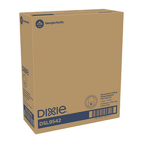 Dixie Smart Top Reclosable Lids for Hot Cups, Fits 10 oz to 20 oz Hot Cups, Plastic, White, 1,000/Carton (DSL9542)