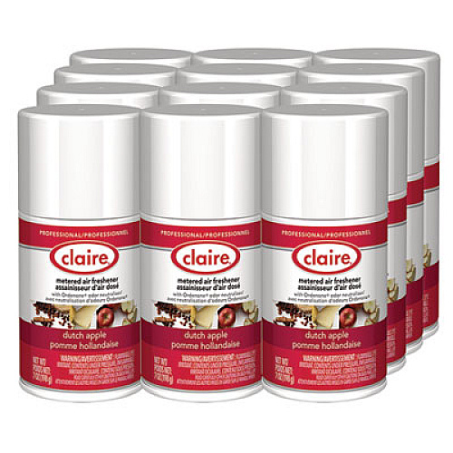 Claire Metered Air Freshener, Apple Scent, 7 oz Aerosol Spray, 12/Carton (104)