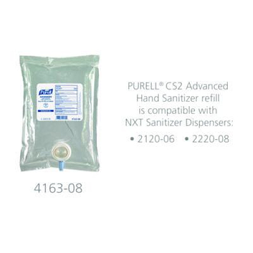 PURELL Advanced Hand Sanitizer Green Certified Gel Refill, For CS2 Dispensers, 1,000 mL, Fragrance-Free, 8/Carton (416308CT)