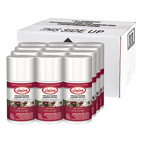 Claire Metered Air Freshener, Cherry Scent, 7 oz Aerosol Spray, 12/Carton (107)