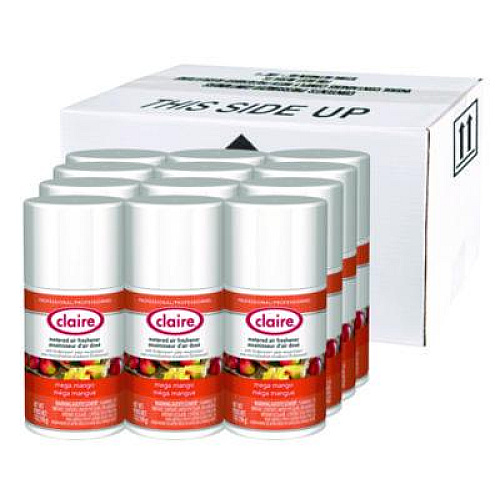 Claire Metered Air Freshener, Mango, 7 oz Aerosol Spray, 12/Carton (116)